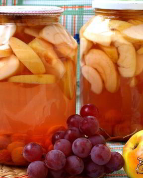 Компот из яблок с виноградом на зиму