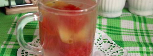 летний компот с арбузом, яблоком и ягодами. Шаг 5