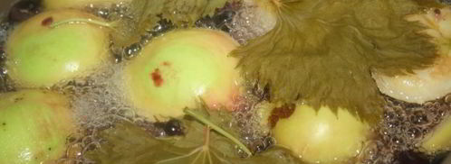 яблочный компот с виноградными листочками. Шаг 4