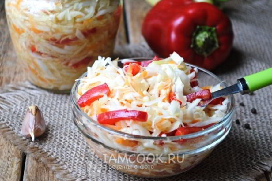 Рецепт маринованная капуста с перцем
