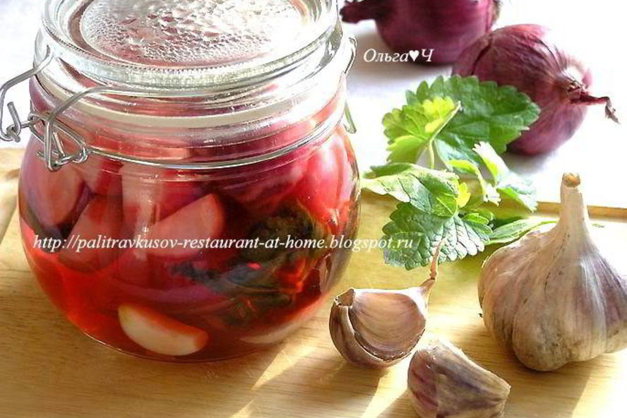 Рецепт маринованные овощи с мелиссой