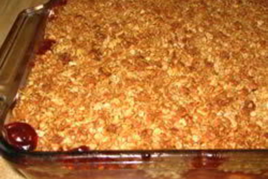 Рецепт крисп с яблоками и клюквенным вареньем