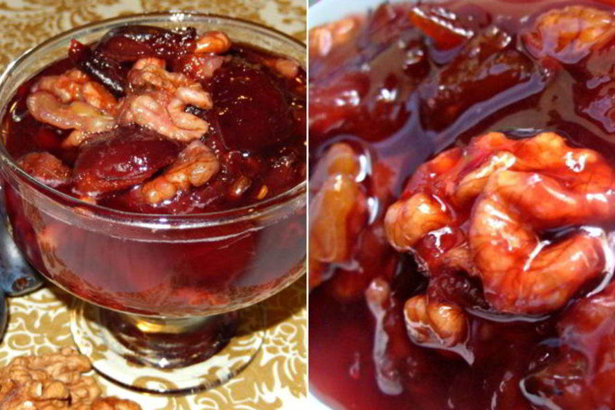 Рецепт сливовое варенье с орехами