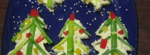бутерброды новогодняя елочка. Шаг 5