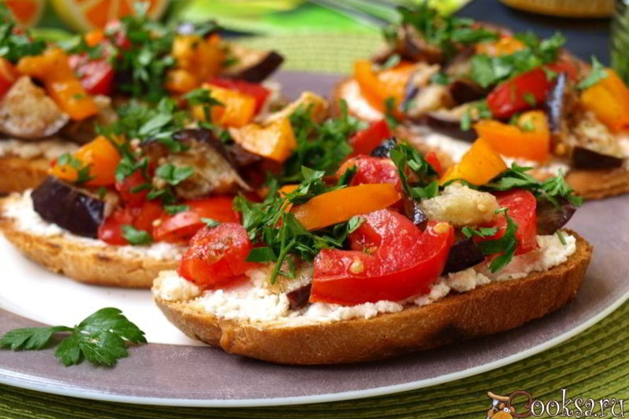 Рецепт бутерброды с баклажанами и помидорами
