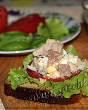 Бутерброды с печенью трески и яйцом