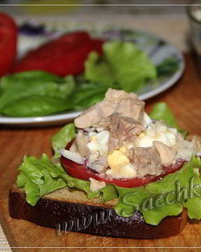 Бутерброды с печенью трески и яйцом