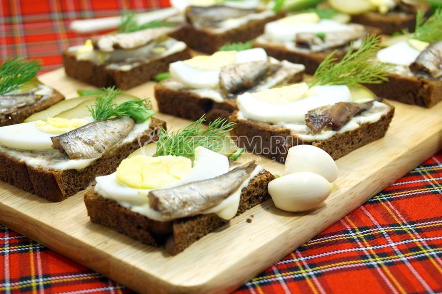 Рецепт бутерброды со шпротами