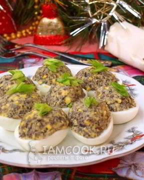 Яйца фаршированные грибами