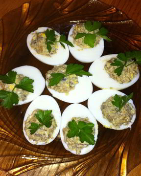 Яйца фаршированные куриной печенью