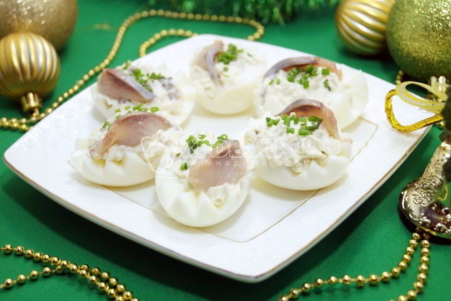 Рецепт яйца фаршированные сельдью