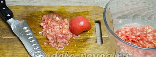 икра из баклажанов со свежими помидорами. Шаг 8