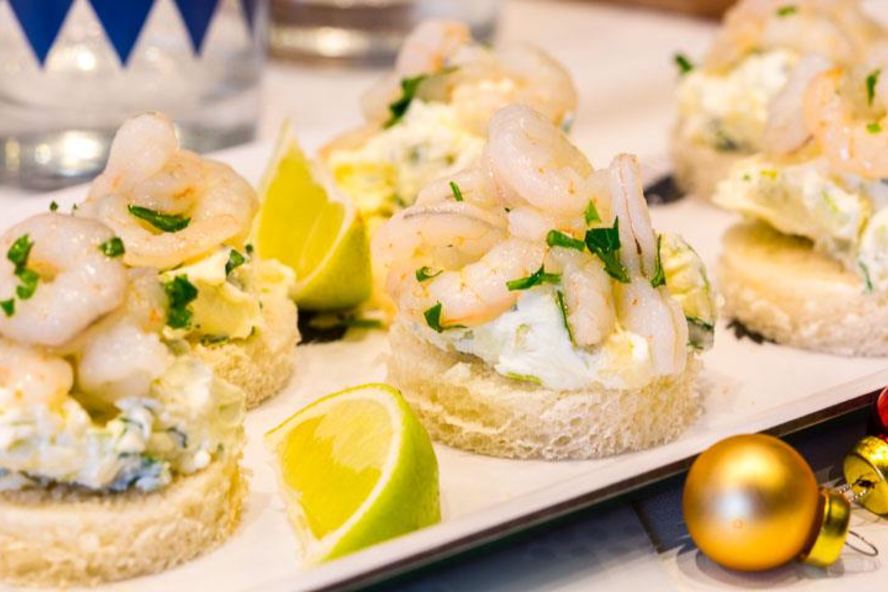 Рецепт канапе с креветками