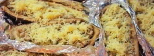 лодочки из баклажанов с курицей. Шаг 8