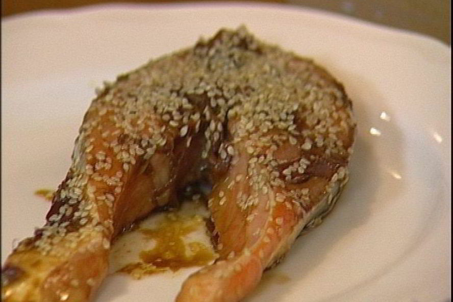Рецепт маринованная семга с кунжутом