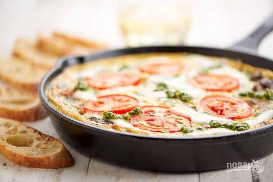 Рецепт фриттата с грибами и шпинатом