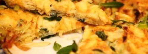 фриттата с луком-пореем, сыром и травами. Шаг 9