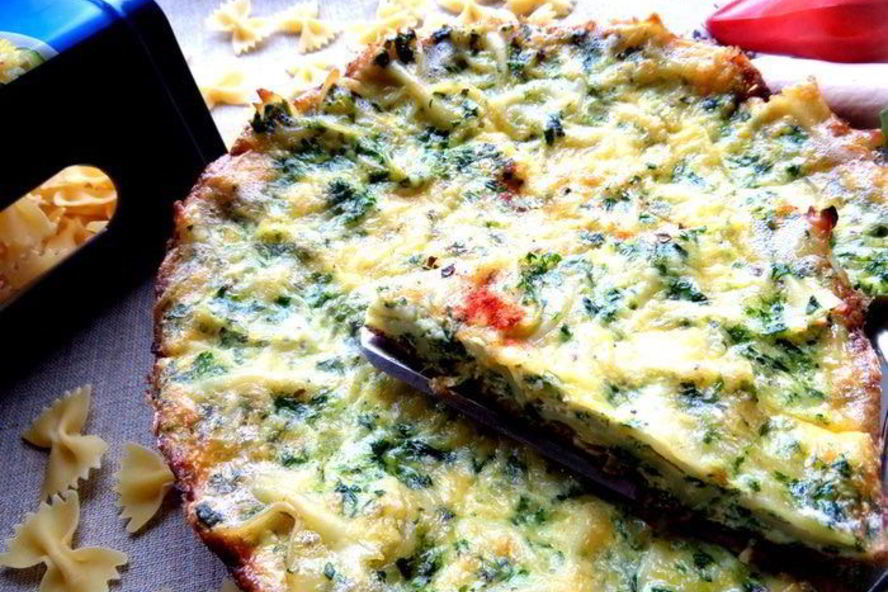 Рецепт фриттата с макаронами и шпинатом