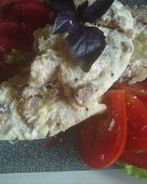 Фриттата с тилапией и грибами