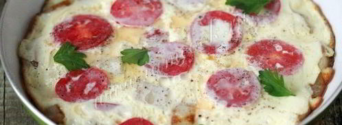 омлет из перепелиных яиц с баклажанами и помидорами. Шаг 7