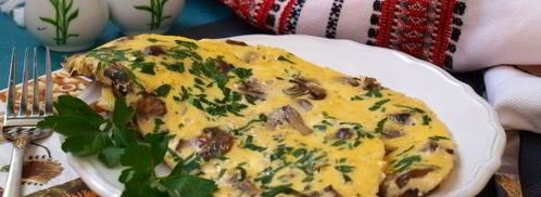 омлет с грибами на сковороде. Шаг 9