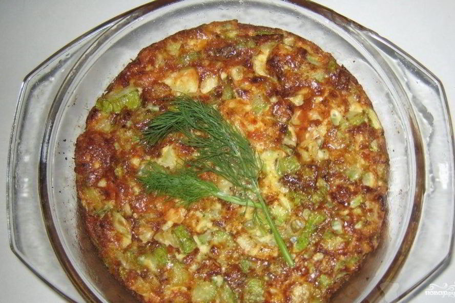 Рецепт омлет с кабачками в духовке