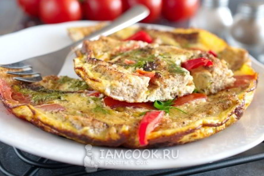 Рецепт омлет с хлебом на сковороде