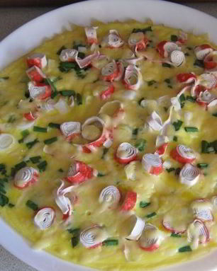 Омлет с крабовыми палочками