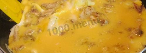 омлет с курицей и сыром. Шаг 8