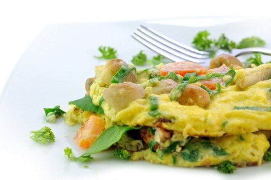 Рецепт омлет с начинкой из грибов, шпината и феты