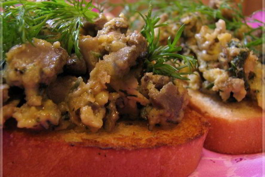 Рецепт омлет с печенкой и зеленью