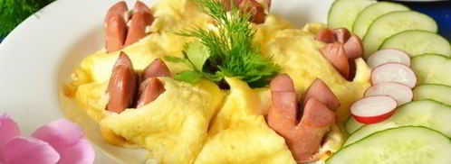 омлет с сосисками в мультиварке. Шаг 12