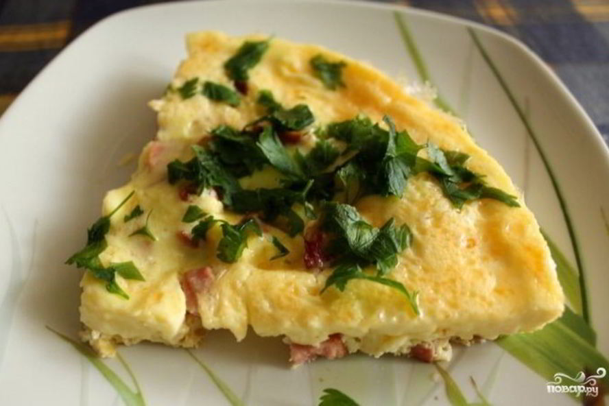 Рецепт омлет с ветчиной