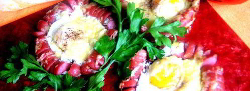 омлетный цветочек под сыром джюгас. Шаг 12