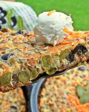 Омлеты с гречкой и маслинами