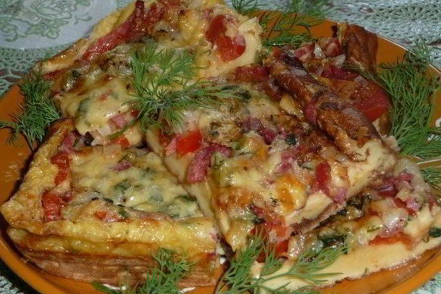 Рецепт пицца-омлет с пепперони