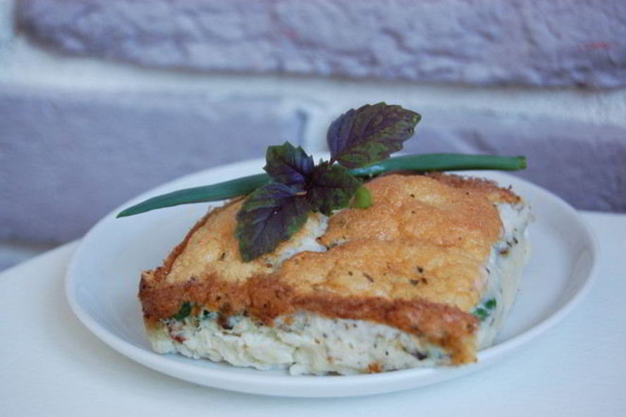 Рецепт пышный омлет с базиликом