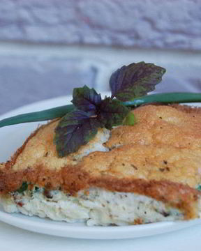 Пышный омлет с базиликом