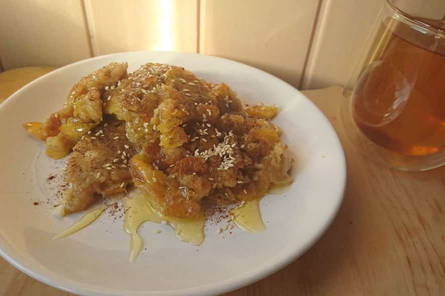 Рецепт сладкий омлет с яблоком