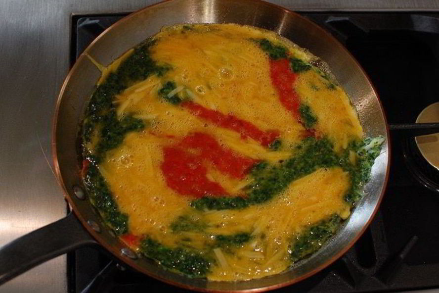 Рецепт трехцветный омлет