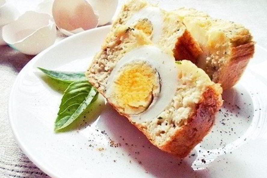 Рецепт запеченный омлет с куриным филе