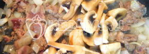 паштет из куриной печени с грибами. Шаг 4