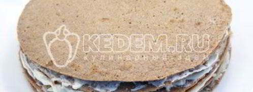 блинный торт с печенью. Шаг 13
