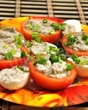 Помидоры фаршированные грибами