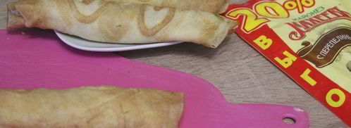 блинные роллы с крабовыми палочками и кукурузой. Шаг 8