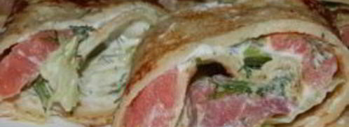 блинные роллы с семгой. Шаг 10