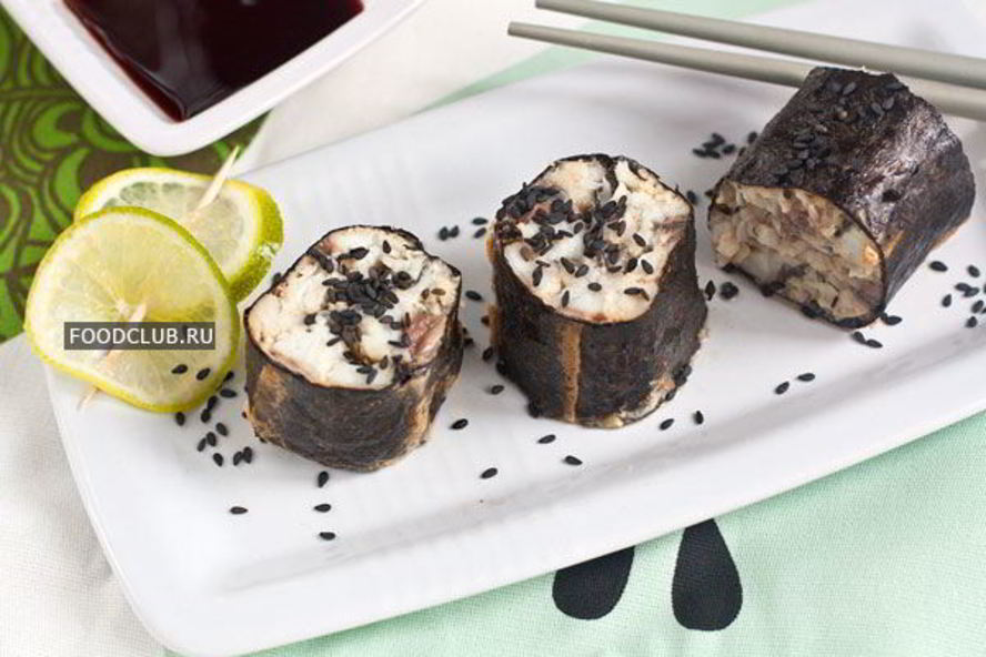 Рецепт горячие роллы с белой рыбой