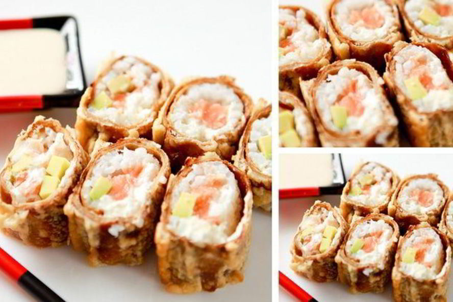 Рецепт горячий ролл — росу драгон маки с цитрусовым соусом спайс