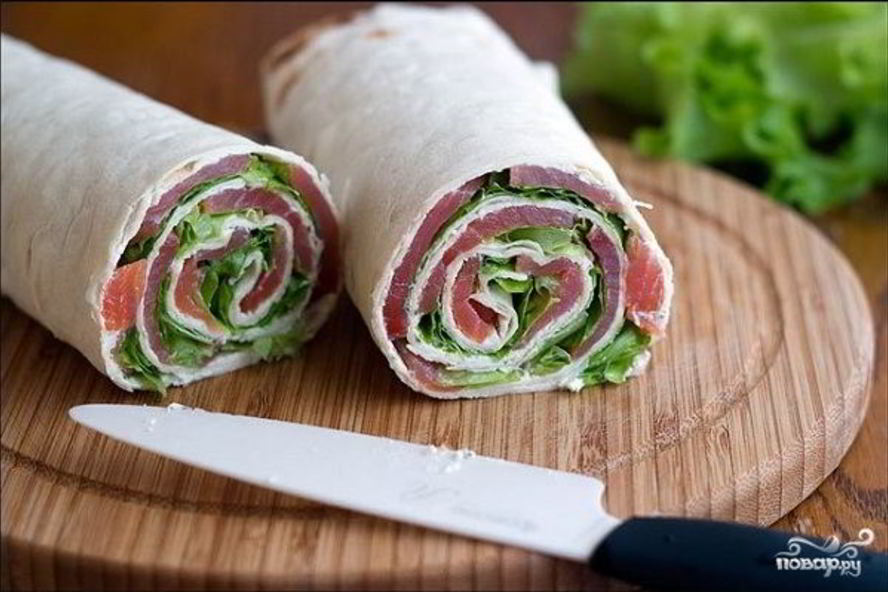 Рецепт роллы из лаваша с семгой