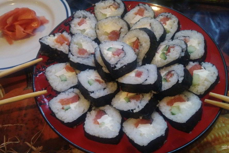 Рецепт роллы с форелью и сливочно-творожным сыром